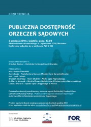 Konferencja Publiczna dostępność orzeczeń sądowych 3 grudnia