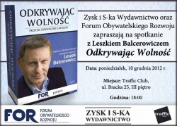 Zaproszenie na spotkanie autorskie z prof. Leszkiem Balcerowiczem (10.12.12)